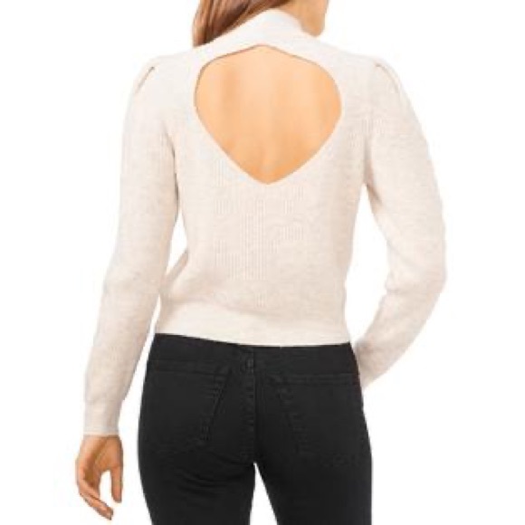 1. State Womens Open Back Knit Mock Turtleneck Sweater, XL - Picture 2 of 6